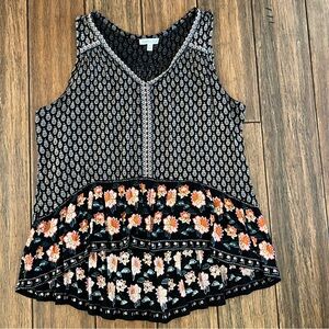 Patrons of Peace Boho Sleeveless Swing Tank Top Medium Medallion Gypsy Hippie